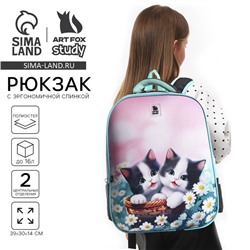 Рюкзак школьный каркасный 39×30×14 см «Милые котята»