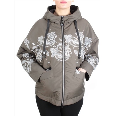 ZW-2312-C SWAMP COLOR Куртка демисезонная женская BLACK LEOPARD (100 гр.синтепон)