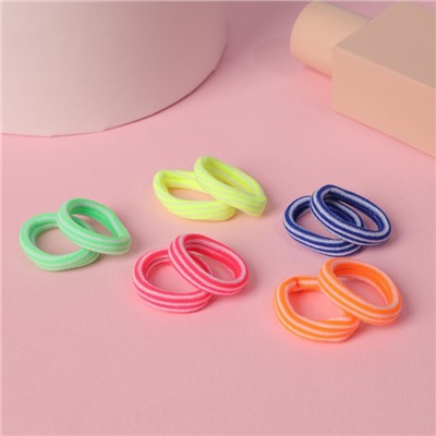 Резинки для волос «Махрушка спорт», набор 100 шт., полоски яркость, 2.5 см