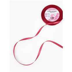 Лента атласная, 6 мм, 23±1 м, светло-бордовая №134