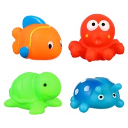 Резиновые игрушки для ванны Крошка Я «Малыши», с пищалкой, 4 шт.