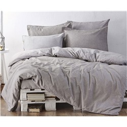 2 сп. Евро Комплект Постельного Белья Cotton Saten Larren Gri Çift - EcoCotton
