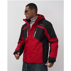 Горнолыжная куртка мужская зимняя красного цвета 7613Kr