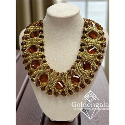 Колье-воротник с хрусталем и кристаллами П6/01