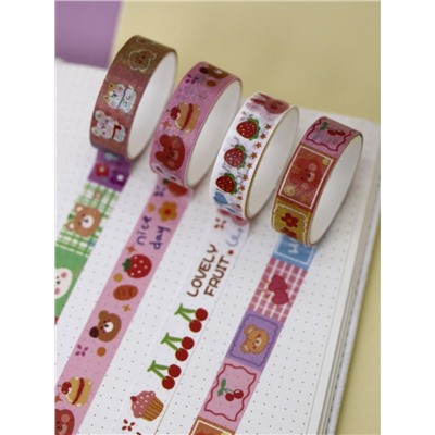 Набор клейкой ленты "Cute cartoon", mix, шоу-бокс 12 шт.