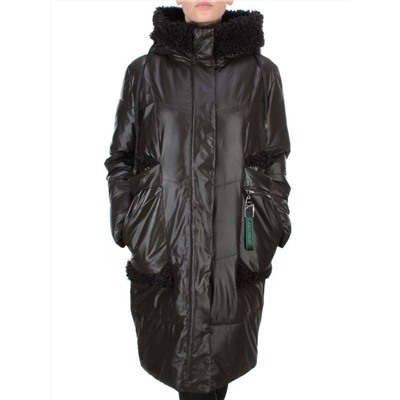 21-985 BLACK Пальто зимнее женское AIKESDFRS (200 гр. холлофайбера)