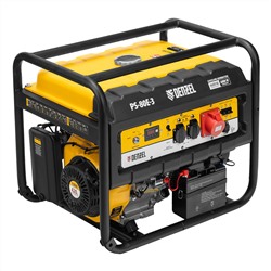 Генератор бензиновый PS 80 E-3, 6.6 кВт, 400 В, 25 л, электростартер Denzel
