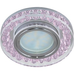 Нарушена упаковка.   Встраиваемый светильник Fametto Peonia DLS-P102 GU5.3 CHROME-PINK 9986 DLS-P102 GU5.3 CHROME/PINK