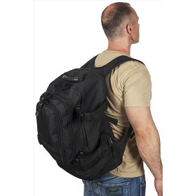 Трехдневный рейдовый рюкзак Expandable Backpack (40 литров, черный) - Удобные регулируемые лямки с вентилируемыми сетчатыми накладками. Форма лямок позволяет комфортно носить рюкзак, а также облегчает процесс одевания/снятия №248