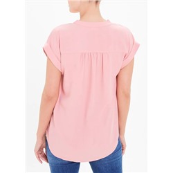 Pink Short Sleeve Grandad Collar Shirt
