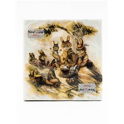 Пасхальные салфетки бумажные New Line Fresco «Пасхальные зайцы», 2 слоя, 33х33 см, 20 шт