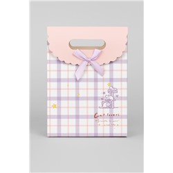 Пакет подарочный (XS) "Pattern plaid", purple (16.5*12.5*6)