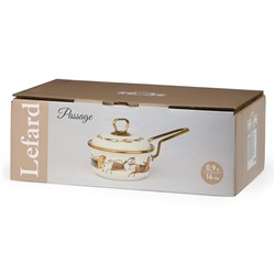 КОВШ LEFARD ЭМАЛИРОВАННЫЙ, СЕРИЯ PASSAGE, 14СМ/0,9Л D=14 СМ  ДЛИНА=31СМ ПОДХОДИТ ДЛЯ ИНДУКЦИОН.ПЛИТ