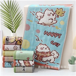 Gauze cartoon children's sweat towel, wholesale