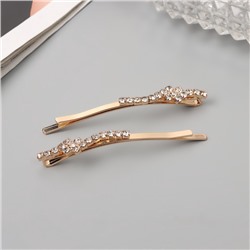 Невидимки для волос «Дилис», набор 2 шт., цветок, 6 см, золото