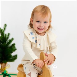 Кофточка с вышивкой «Крошка Я. Новогодние игрушки», рост 62-68 см