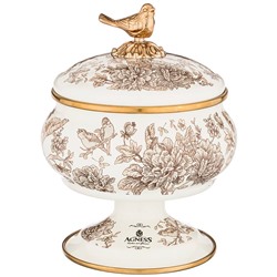 САХАРНИЦА AGNESS ЭМАЛИРОВАННАЯ НА НОЖКЕ, СЕРИЯ ROYAL GARDEN 0,85Л