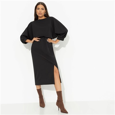 Платье из костюмной ткани, Ты входишь–мода замирает (черное)