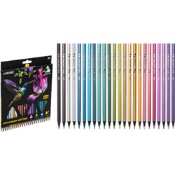 Карандаши 24цв "deVENTE. Triolino Ultra 4М. Metallic" 4М 3мм для рисования на черной бумаге /6/