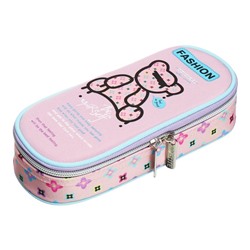 Пенал-футляр 80х210х50 мм, мягкий, ткань, deVENTE Fashion Bear, для девочек, розовый