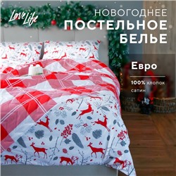 Постельное бельё LoveLife евро «Лапландия», 200х217см, 225х240см, 50х70см-2шт, 100%хлопок, сатин