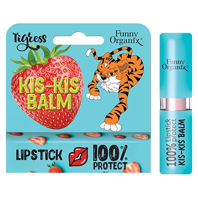 FUNNY Organix Бальзам для губ 100% PROTECT Клубника