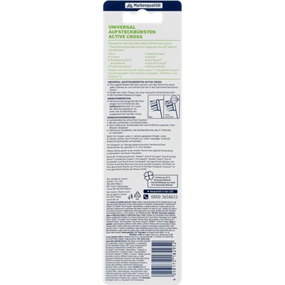 Dontodent Aufsteckbürsten Active Cross Насадки для электрической зубной щетки Active Cross, 3 шт