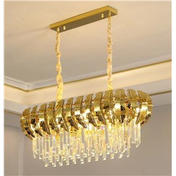 299-260 Люстра длина 90 см, ширина 35 см, выс. 35 см(х1)Кристаллы, нержавеющая сталь