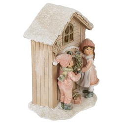 GAEM Фигурка декоративная с подсветкой "Дети и домик", L13 W10 H19 см