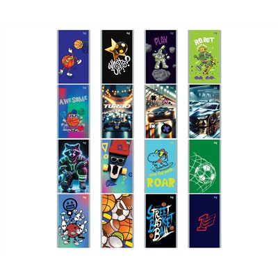 Блокнот А6 24л. на скрепке BG "МИКС. Мальчики"