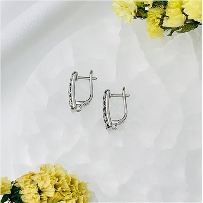 Радуга Самоцветов Швензы для сережек родированные с Фианитами