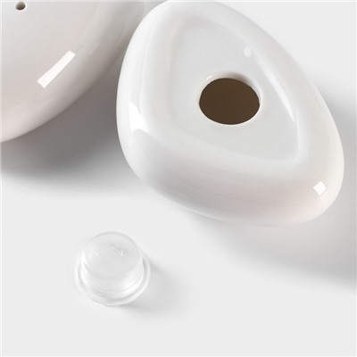 Набор для специй BellaTenero, 3 предмета: солонка 40 мл, перечница 40 мл, подставка, на бамбуковой подставке, фарфор, белый