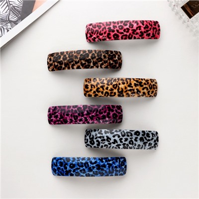 Заколка - автомат для волос «Сильва», лео принт колор, 9 см, МИКС