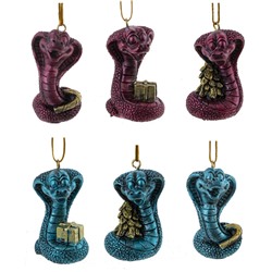 Фигурка декоративная подвесная "Змея", L3,5 W3,5 H5,5 см, 6в.