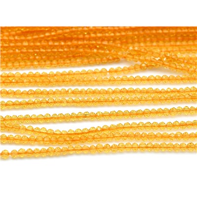 Бусины из шпинели шарик гр.2мм цв.апельсиновый, 36см, 205 бусин