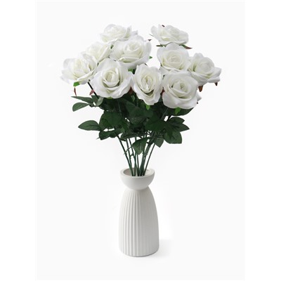 Цветы искусственные «Роза», h=56 см, d=8.5 см, белые