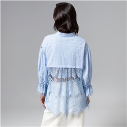 Рубашка комбинированный с кружевом, Дивная смелость (blue)