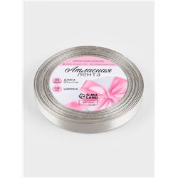 Лента атласная, 10 мм, 23±1 м, светло-серая №179