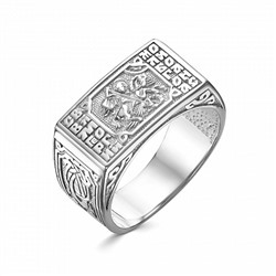 Кольцо (Георгий Победоносец) из серебра родированное литьё