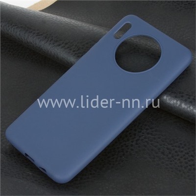 Задняя панель для Huawei Mate 30 Силикон матовый (синяя)