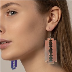 Серьги акриловые «Сияние» лезвие, цвет голубой