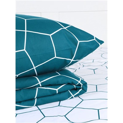 Постельное бельё "Этель" 2 сп Emerald hexagon 175*215 см, 200*220 см, 70*70 см-2 шт, бязь 125 г/м2, хл 100%