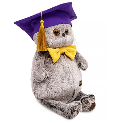 Мягкая игрушка "Кот Басик в академической шапочке" (25 см)