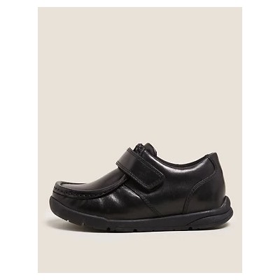 Kids' Leather Riptape School Shoes (8 Small - 1 Large)