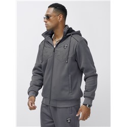 Спортивный костюм мужской зимний с начесом серого цвета 7332Sr