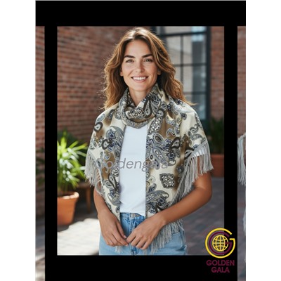 Косынка теплая на флисовой подкладке с бахромой Арт 2347/14