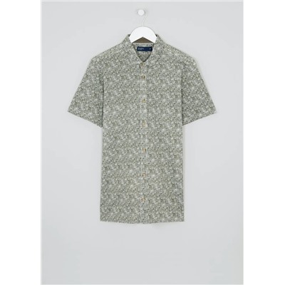 Short Sleeve Feather Print Jersey Shirt