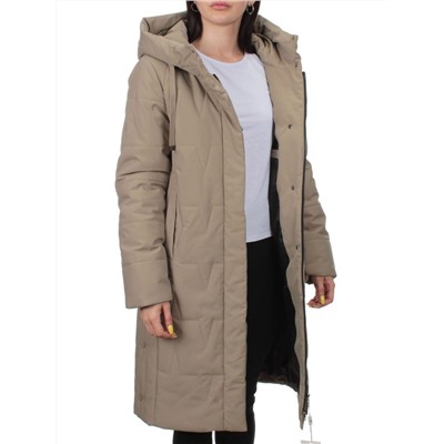 1120 DARK BEIGE Пальто зимнее облегченное женское (холлофайбер 150 гр.)