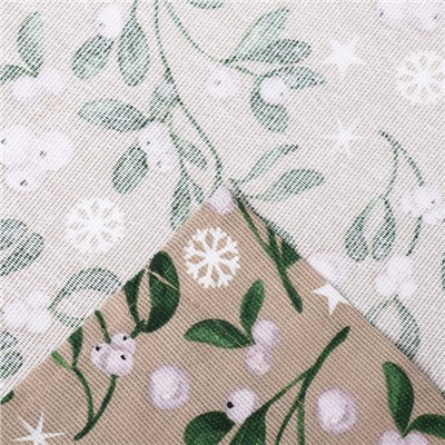 Шторы для кухни "Доляна" Frosty berries с подхватами 150х180 см- 2 штуки 164г/м2, 100% хл., рог