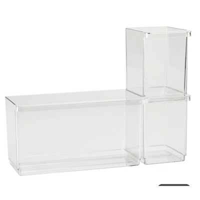 KLIPPKAKTUS Aufbewahrungsbox f Kühlsch, 3er-Set, transparent